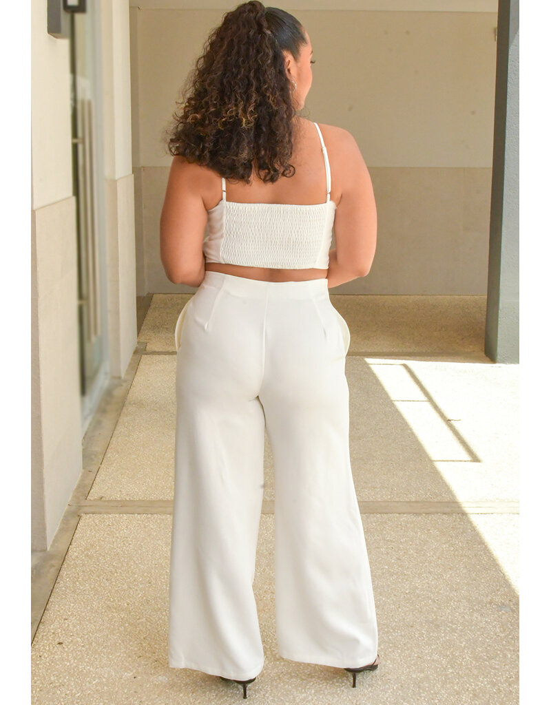 MILK & HONEY PORSHAI- Thin Strap Pleated Top Two Piece Pants Suit