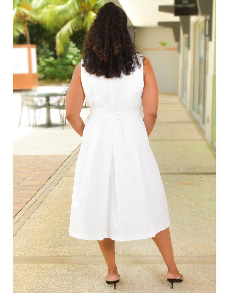 Signature KIMIX- Solid Armhole Dress with Zip Front