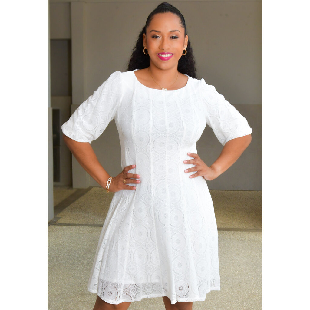 LERIA- Fit & Flare Round Neck Dress