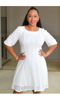 LERIA- Fit & Flare Round Neck Dress