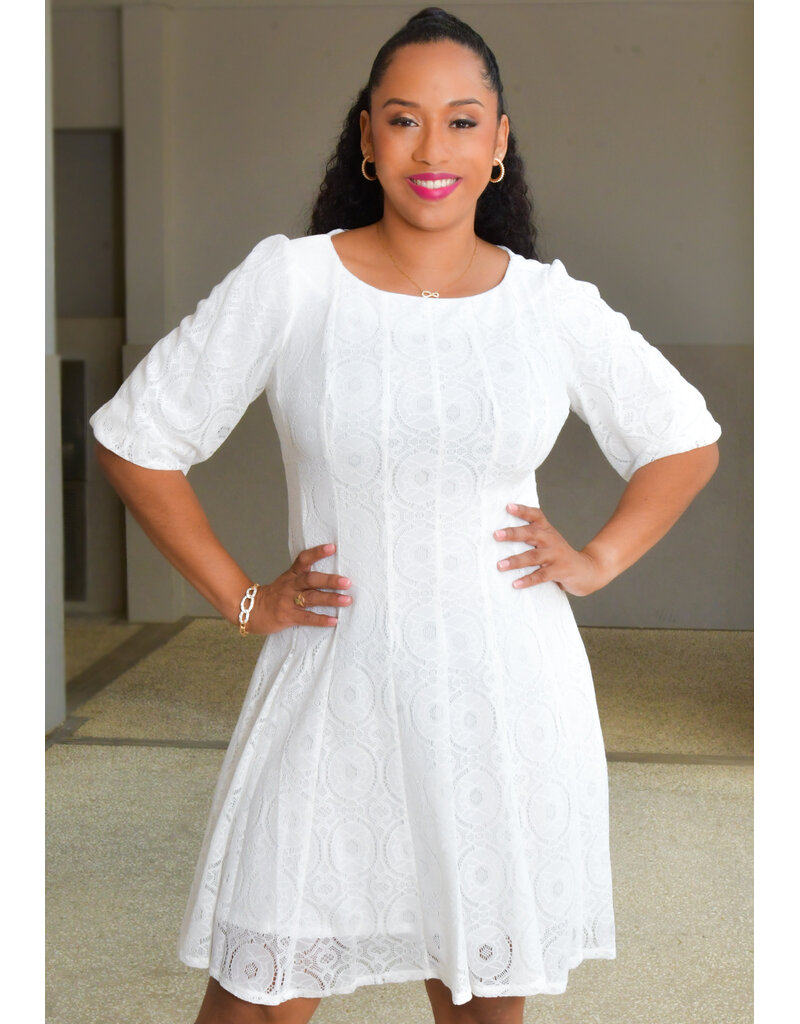 LERIA- Fit & Flare Round Neck Dress