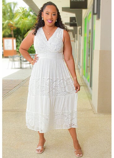 Signature GINNA- Long Lap Top Dress witch Lace Patches