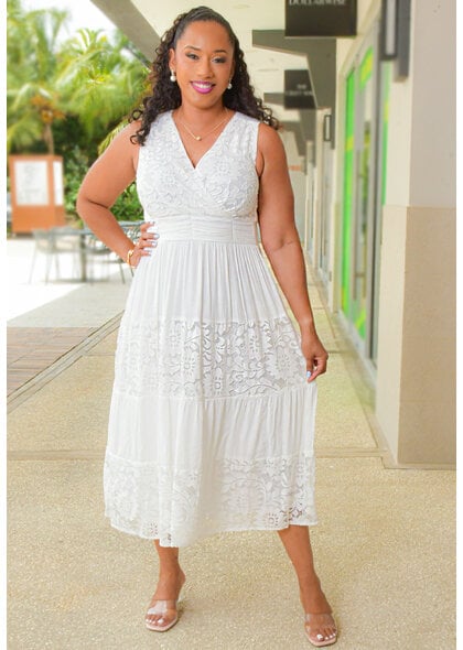 Signature GINNA- Long Lap Top Dress witch Lace Patches