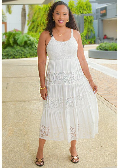 Signature GELINA- Small Strap Dress with Lace Patches