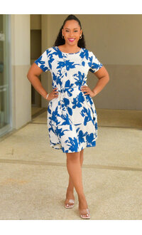 AZ KAMIA- Flower Print Dress with String