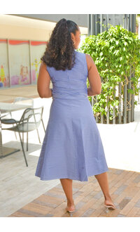 NANETTE LEPORE KARALINE- Stripe Armhole Button Down Dress