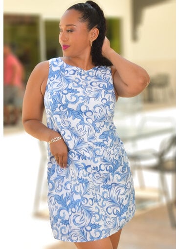 MSK KEILY- Printed Armhole Dress with Pockets