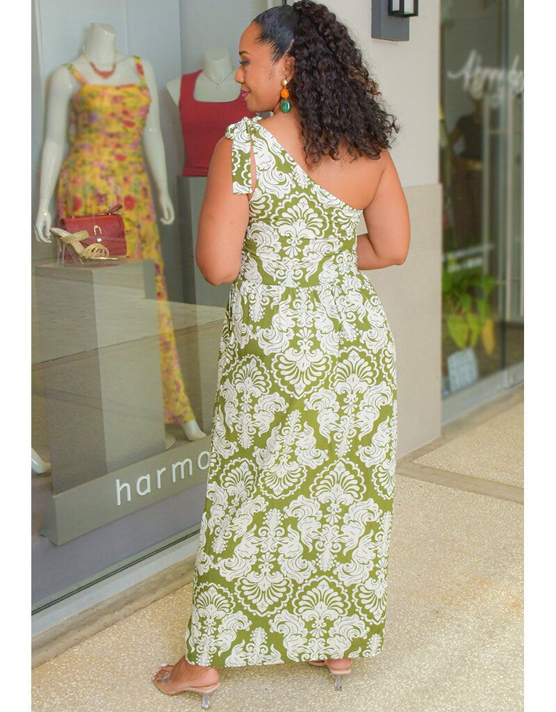 RYOCCO KANICE- Long Printed 1 Shoulder Dress
