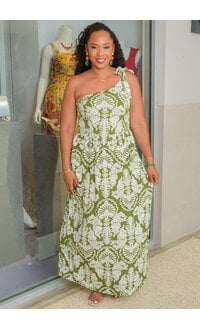 RYOCCO KANICE- Long Printed 1 Shoulder Dress