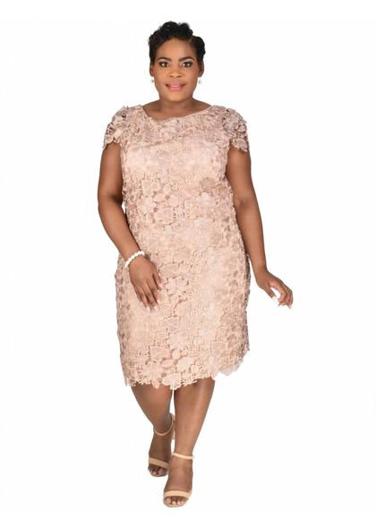 Laser Cut Overlay Dress