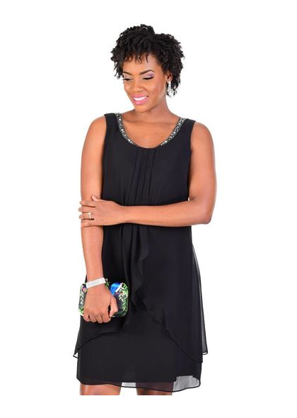 FLANNA-Tiered Sleeveless Dress