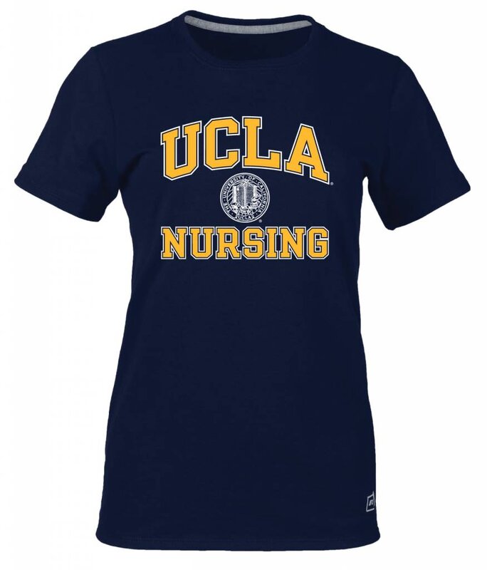 Russell Athletic UCLA Nursing /Seal Ladies Essential Navy short Shirt