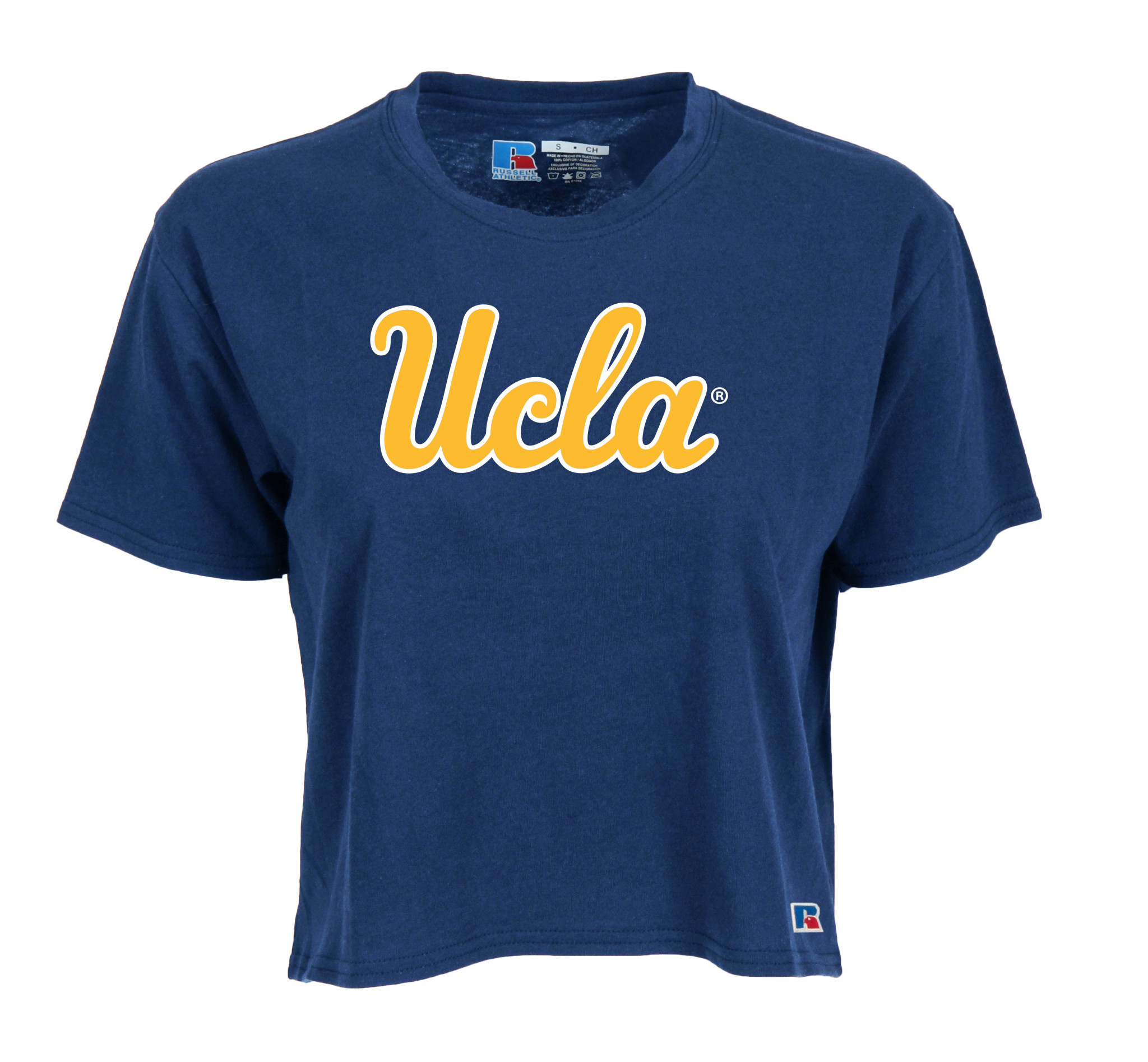 Russell Athletic Ucla Script Womens Cropped Tee Navy