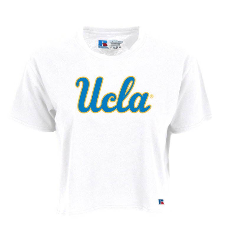 Russell Athletic Ucla Script Womens Cropped Tee White