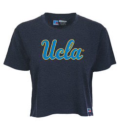 Russell Athletic Ucla Script Womens Cropped Tee  Black Heather