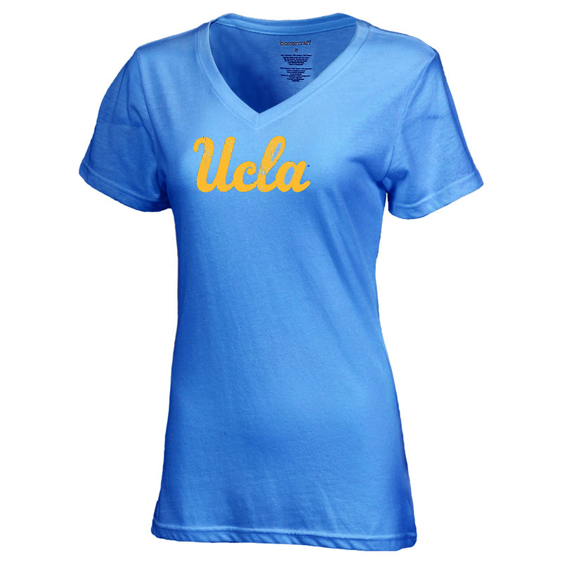 Russell Athletic UCLA Vintage Script V-neck T-shirt Powder Blue