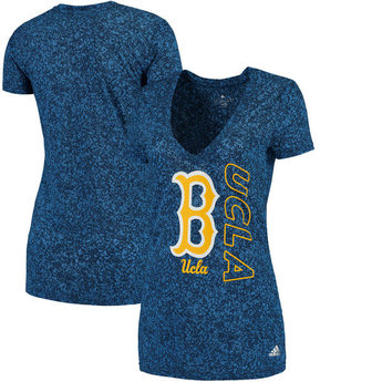 UCLA  WOMENS S/S V-NECK TEE CLIMALITE PERFORMANCE BURN OUT ROYAL BLUE 4710W
