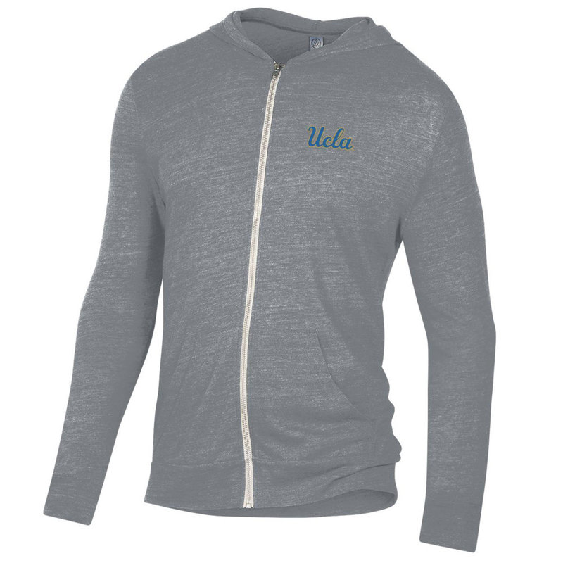 Alternative Apparel UCLA Script Eco Zip Hood Grey