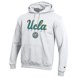 Champion UCLA Script Bruins Seal Powerblend Fleece Hood White 2nd