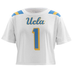 Boxercraft UCLA FootBall Jersey Ladies Crop Top Tee White