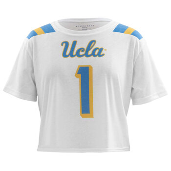 Boxercraft UCLA FootBall Jersey Ladies Crop Top Tee White