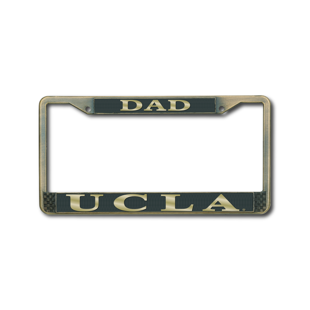 UCLA Dad License Plate Frame Antique Brass Campus Store