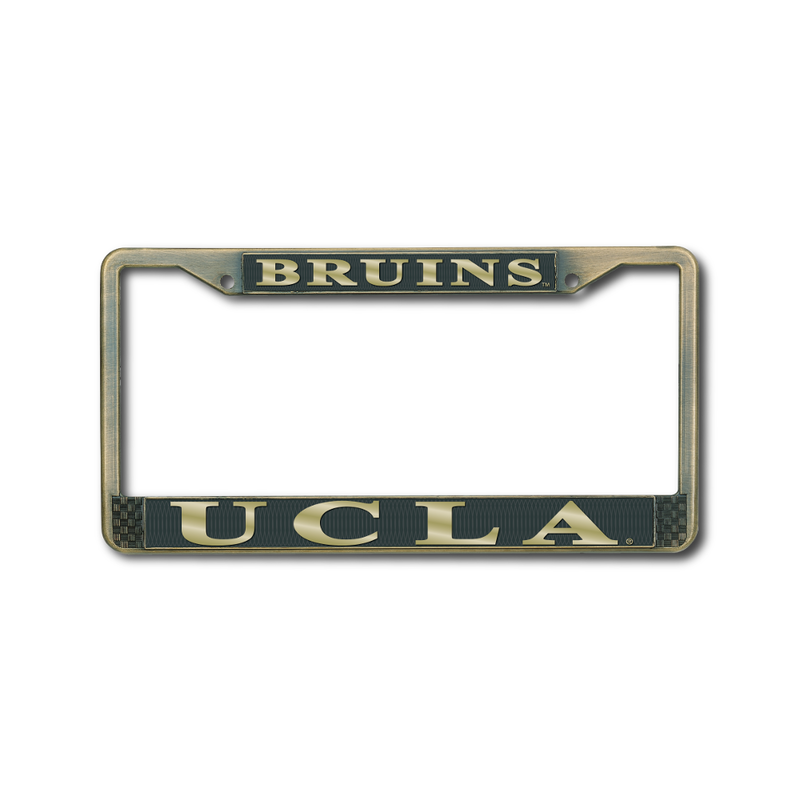 UCLA Bruins License Plate Frame Antique Brass