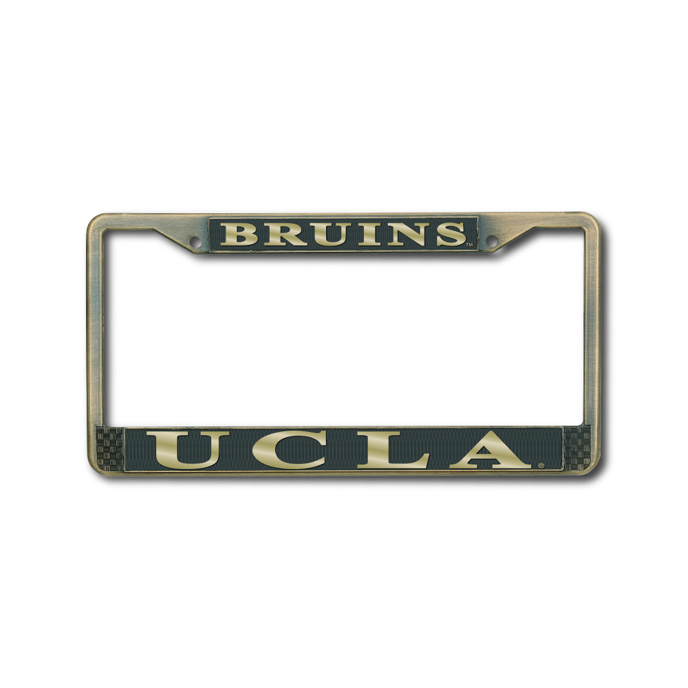 UCLA Bruins License Plate Frame Antique Brass Campus Store