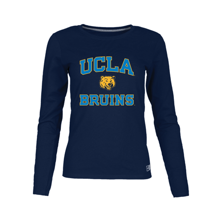 Russell Athletic UCLA Block Bear Logo Essential Long Sleeve Blend Tee Navy