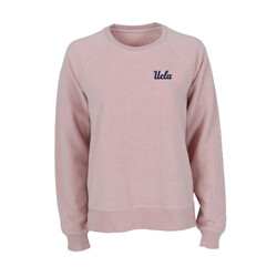 Boxercraft Ucla Script Embroidery Ladies Fleece Out Crew Blush
