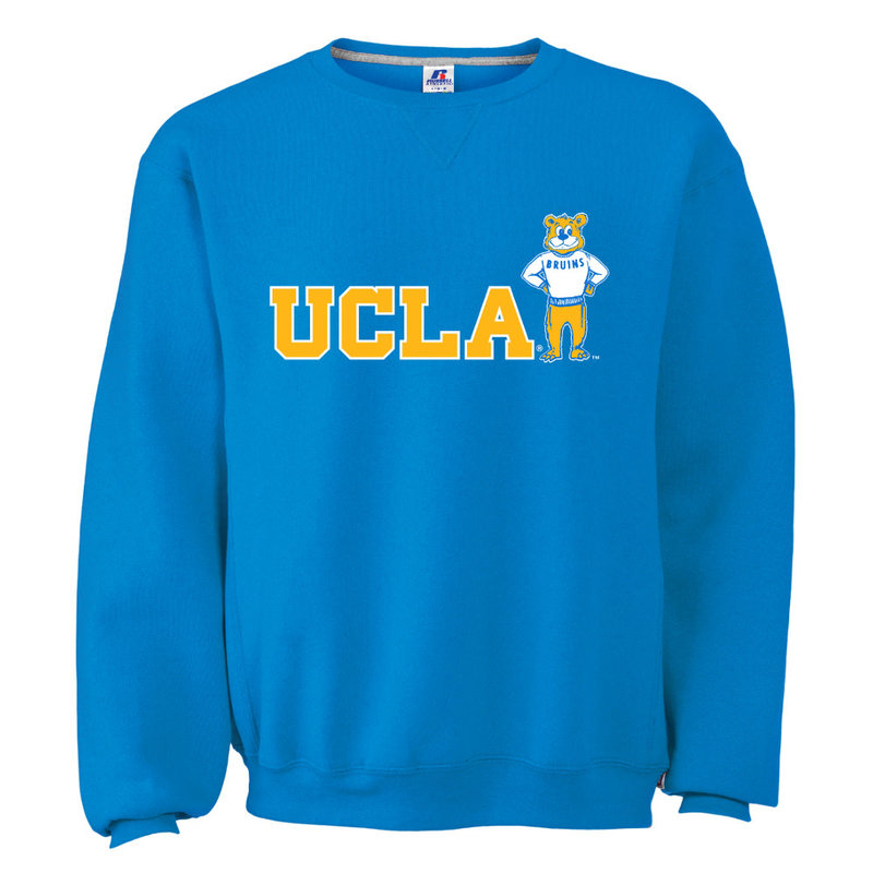 Russell Athletic UCLA Joe Bear Standing Fleece Crew Collgiat Blue