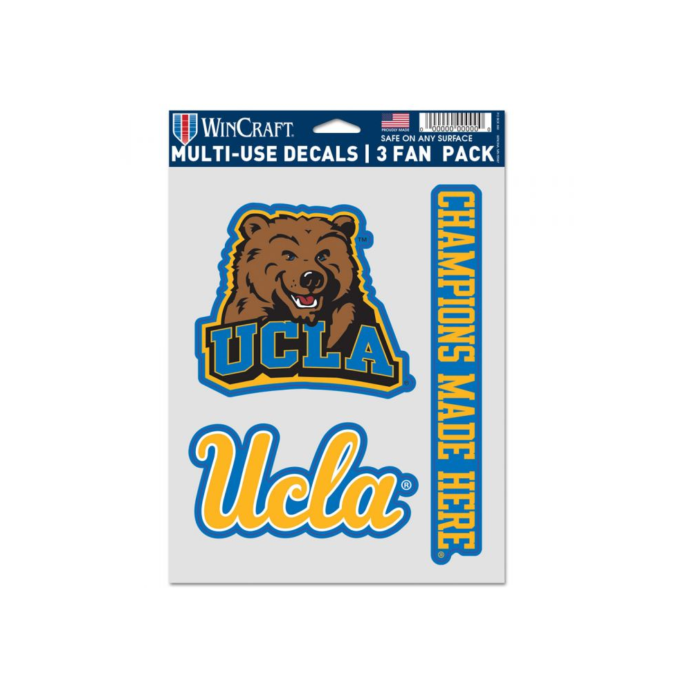 Wincraft UCLA Bruins Multi Use Decal 3 Fan Pack