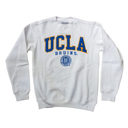 E5 UCLA Bruins Seal Vintage Crew Neck White