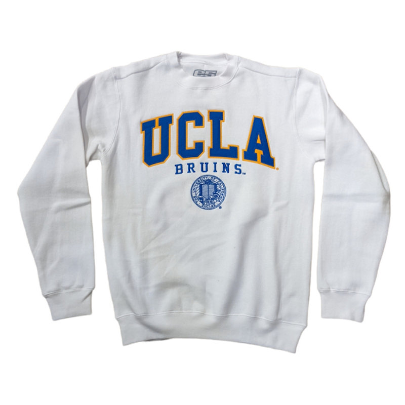UCLA Bruins Seal Vintage Crew Neck White - Campus Store