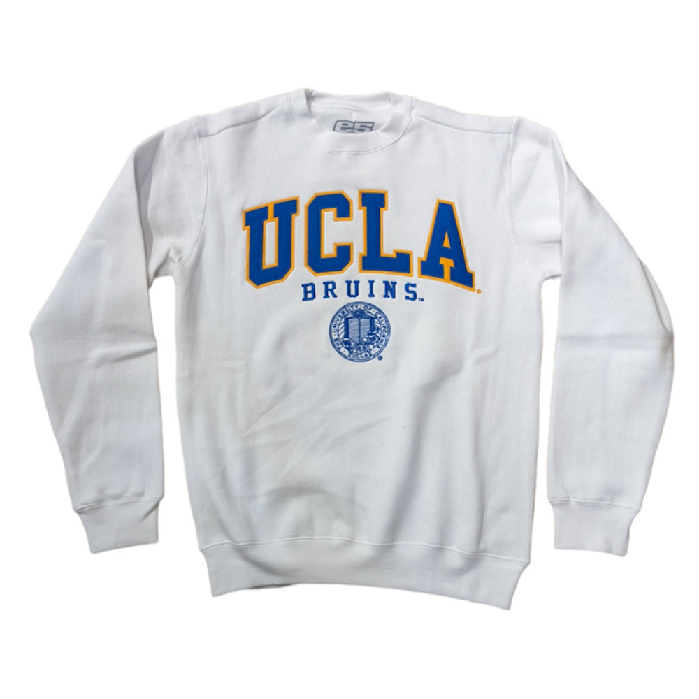 UCLA Bruins Seal Vintage Crew Neck White Campus Store
