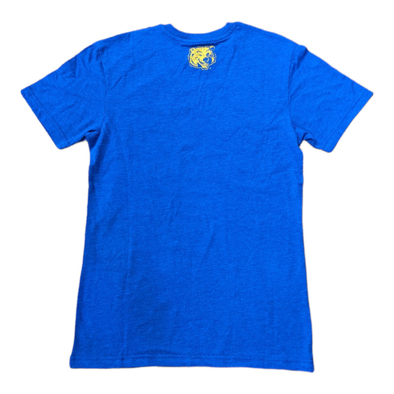 E5 Sport UCLA Gold Script Distressed Classic Royal Heather Tee