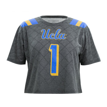 Boxercraft UCLA FootBall Jersey Ladies Crop Top Tee Black