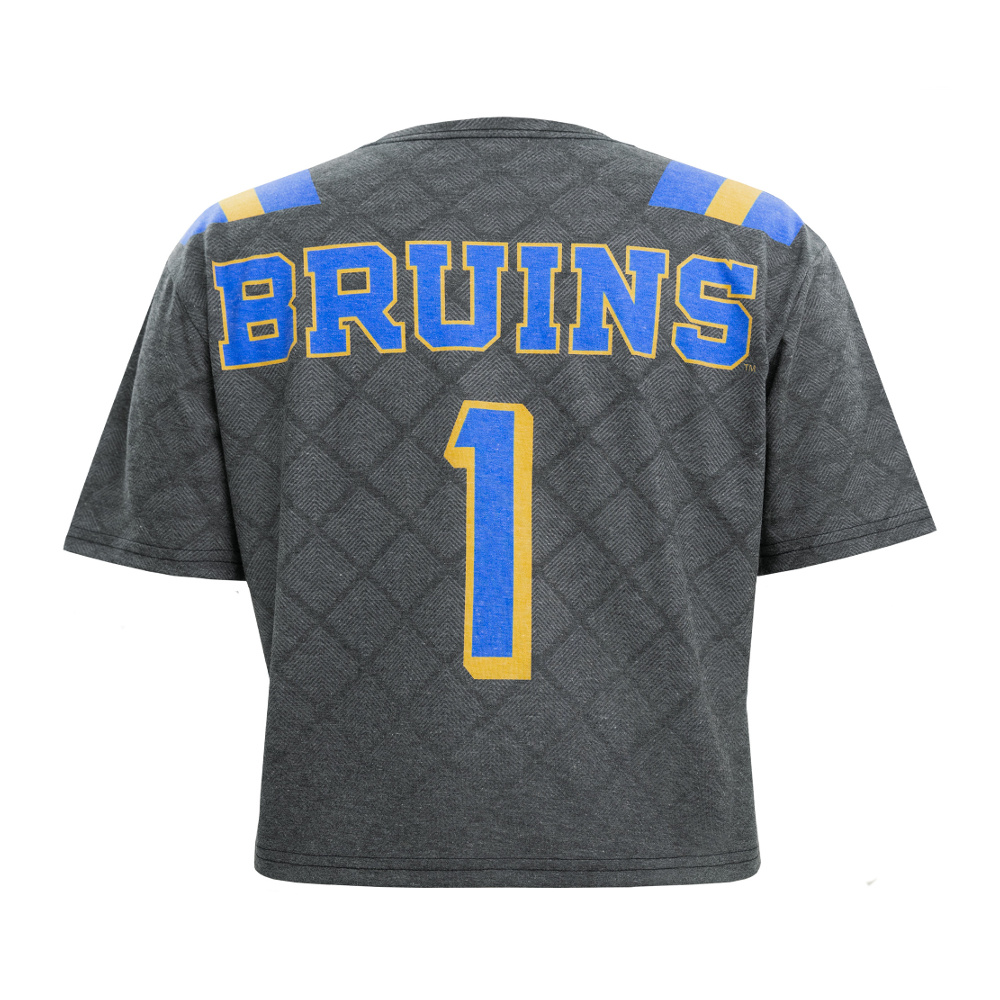 Boxercraft UCLA FootBall Jersey Ladies Crop Top Tee Black