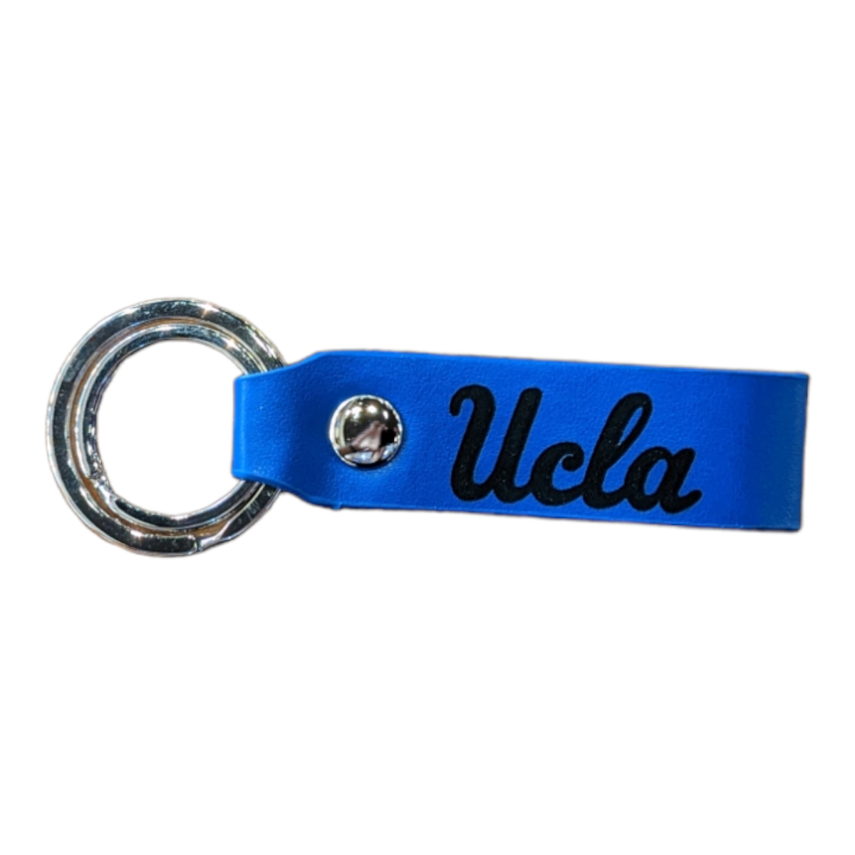 Personalized Leather Round Keytag Logo Keychain