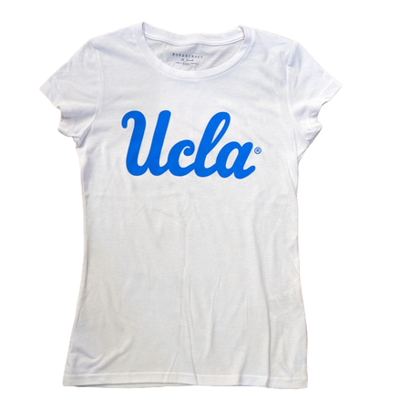 Boxercraft UCLA Script Ladies Crew White Tee