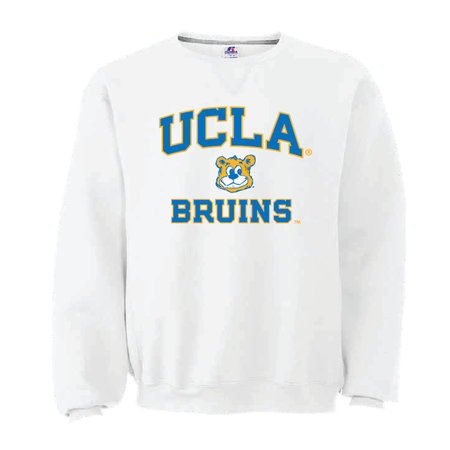 Russell Athletic UCLA Joe Bear Bruins Fleece Crew White