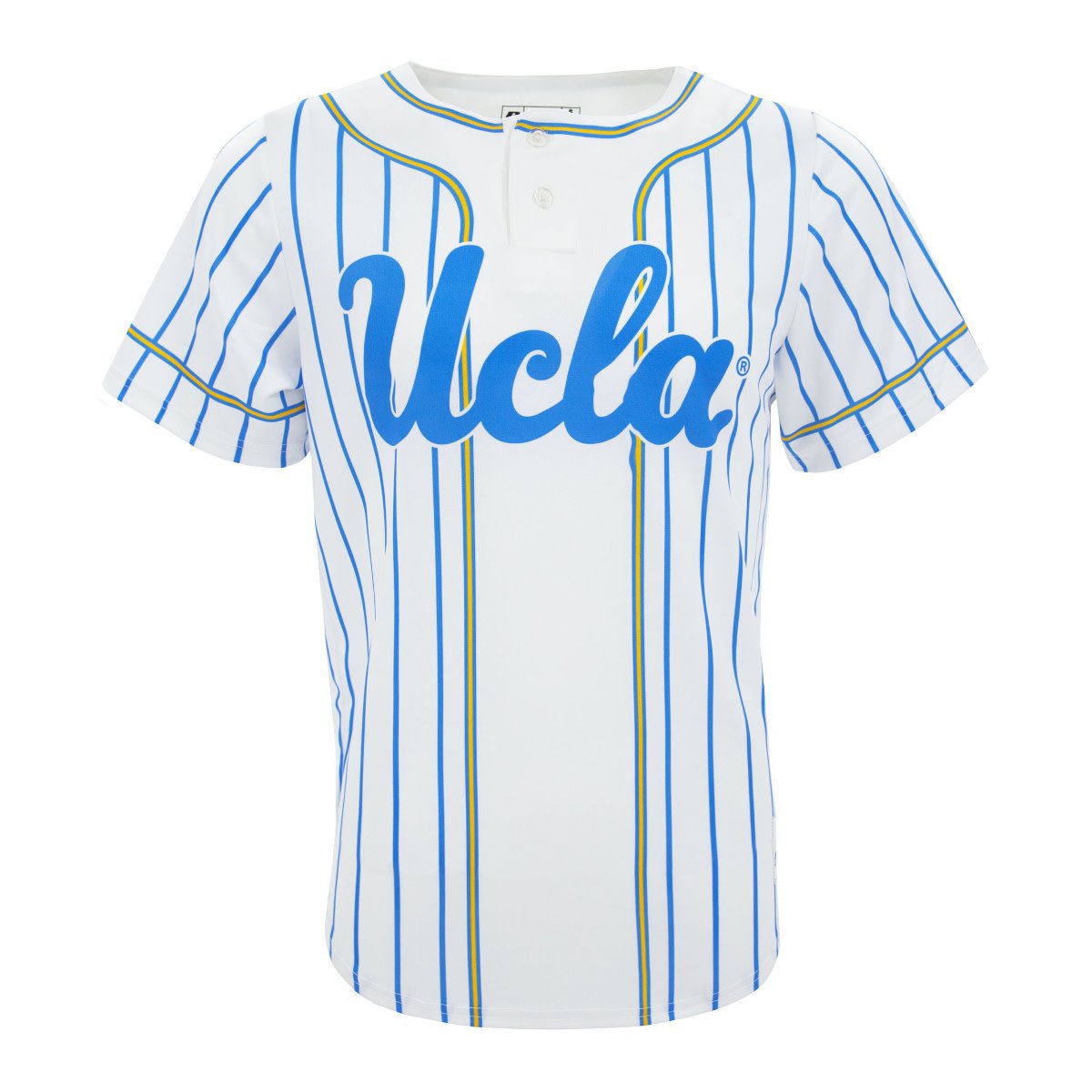 Boxercraft UCLA Script Baseball White Jersey Pinstripe