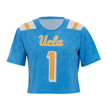 Boxercraft UCLA FootBall Jersey Ladies Crop Tee Blue