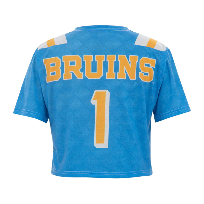 Boxercraft UCLA FootBall Jersey Ladies Crop Tee Blue