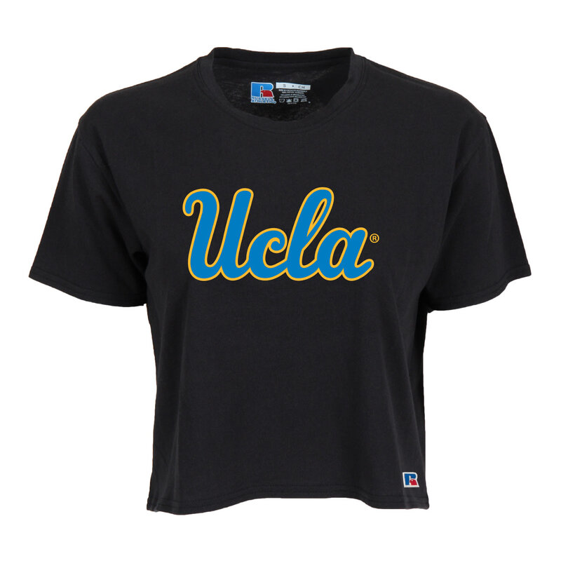 Russell Athletic UCLA Script  Ladies  Cropped Tee Black