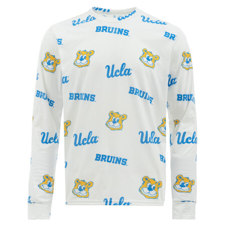 Boxercraft UCLA Multiple Team Logo Pajama Long Sleeve White Tee