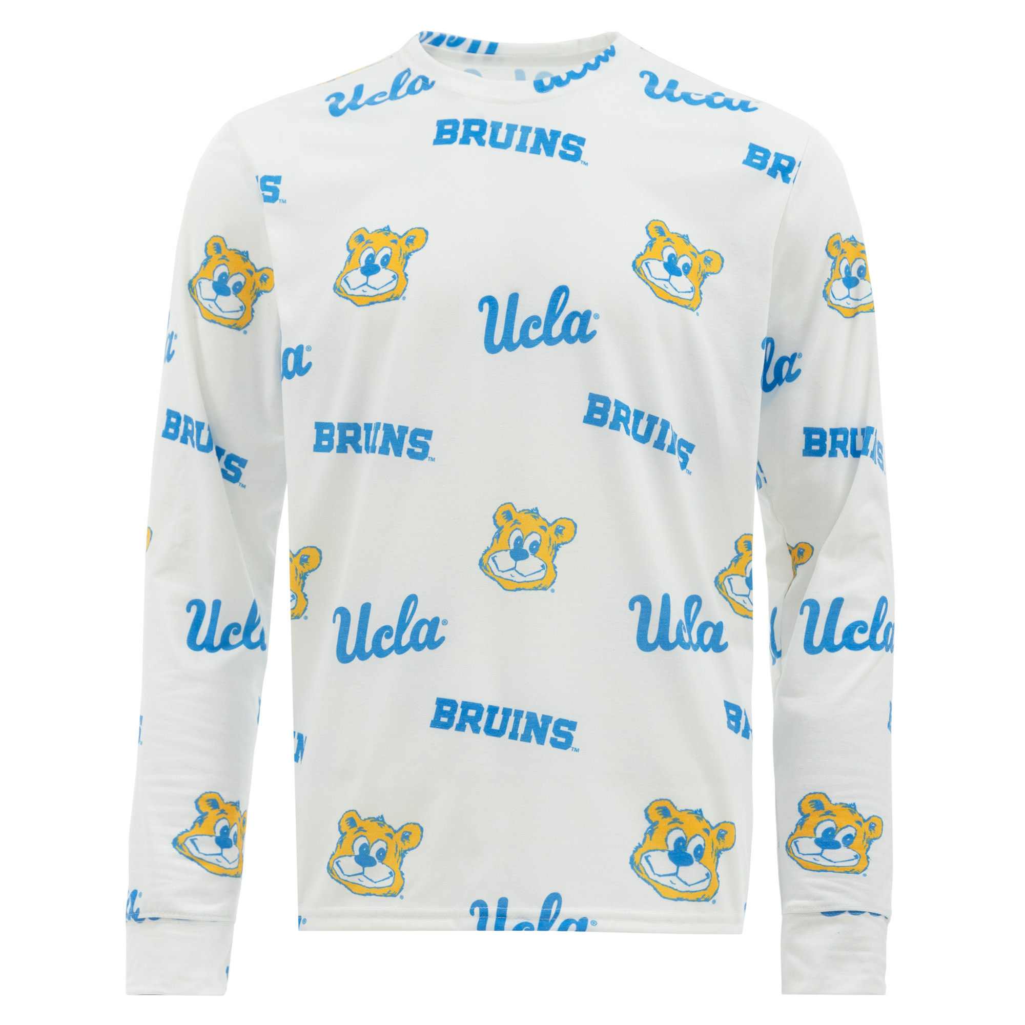 Boxercraft UCLA Multiple Team Logo Pajama Long Sleeve White Tee