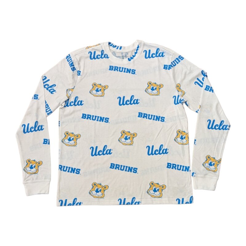 Boxercraft UCLA Multiple Team Logo Pajama Long Sleeve White Tee