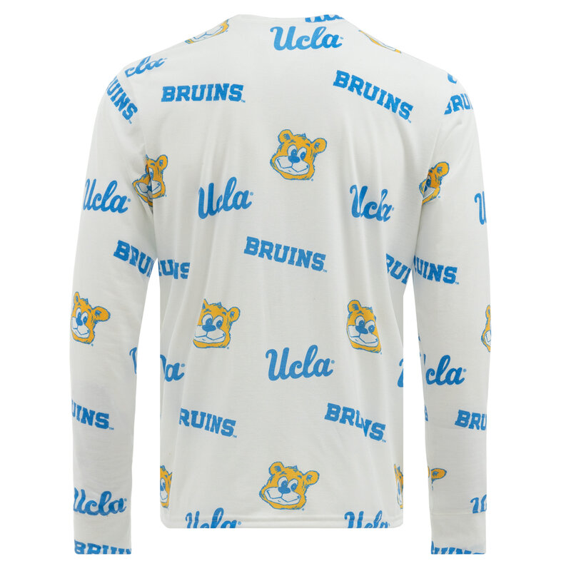 Boxercraft UCLA Multiple Team Logo Pajama Long Sleeve White Tee