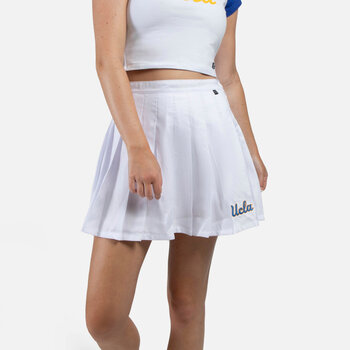HYPE AND VICE UCLA Script Tennis Skirt White